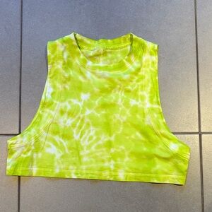 lululemon athletica Neon Green Tie-Dye Crop Top